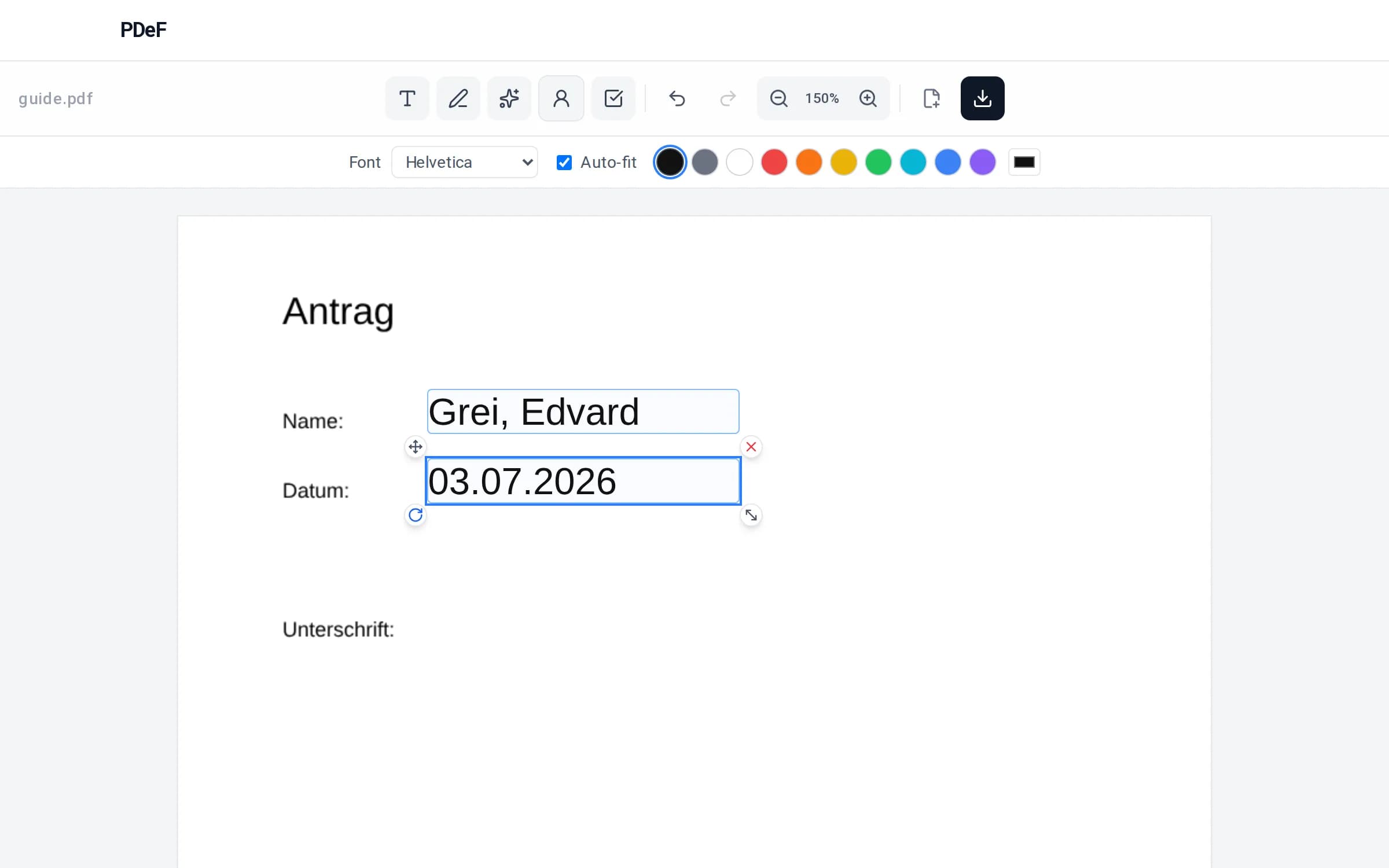 Jobcenter-Formular im Browser ausfüllen